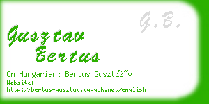 gusztav bertus business card